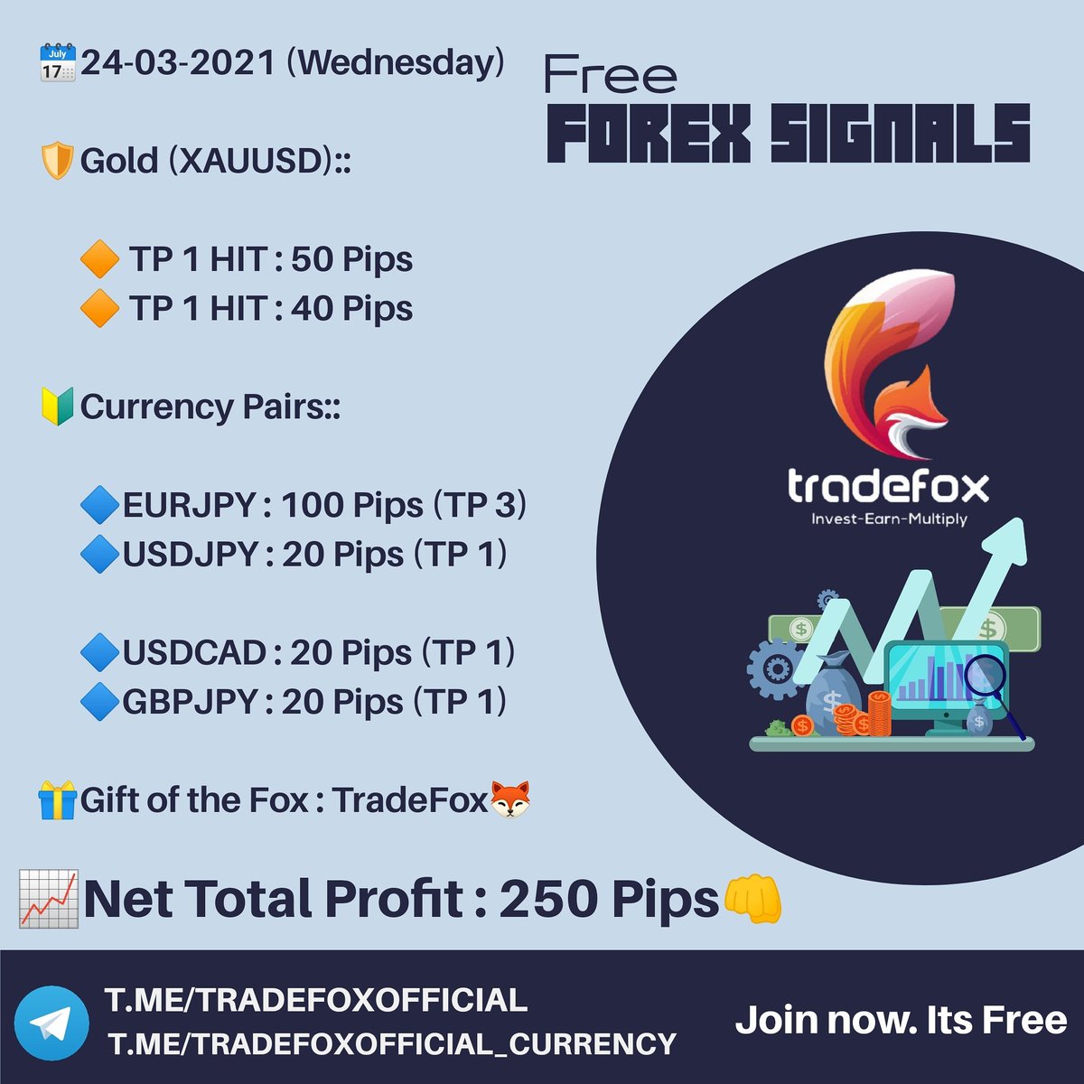TradeFox5's tweet photo. 250 PIPS Profit Done Today✅
🛡️Gold - 90 Pips Profit
🔷Currency Pairs - 160 Pips Profit
Join TradeFox on Telegram. Its Free 🆓 https://t.co/siAHbFLuFG