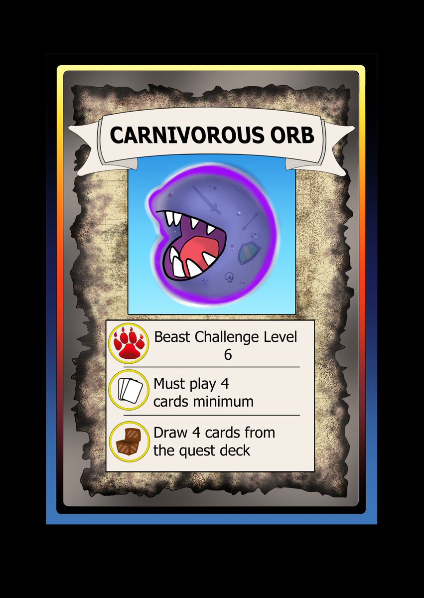Unlucky_Archer's tweet photo. How many #ttrpg #games have ended at the hands[?] of a Gelatinous Cube?
Now how unlucky do you have to be to run into a flying ooze with teeth!? 
Introducing our very first monster for #UnluckyAdventurers... The Carnivorous Orb!
#cardgames #gamedev #games #art #TTRPGSolidarity https://t.co/Q7vFfIewSu