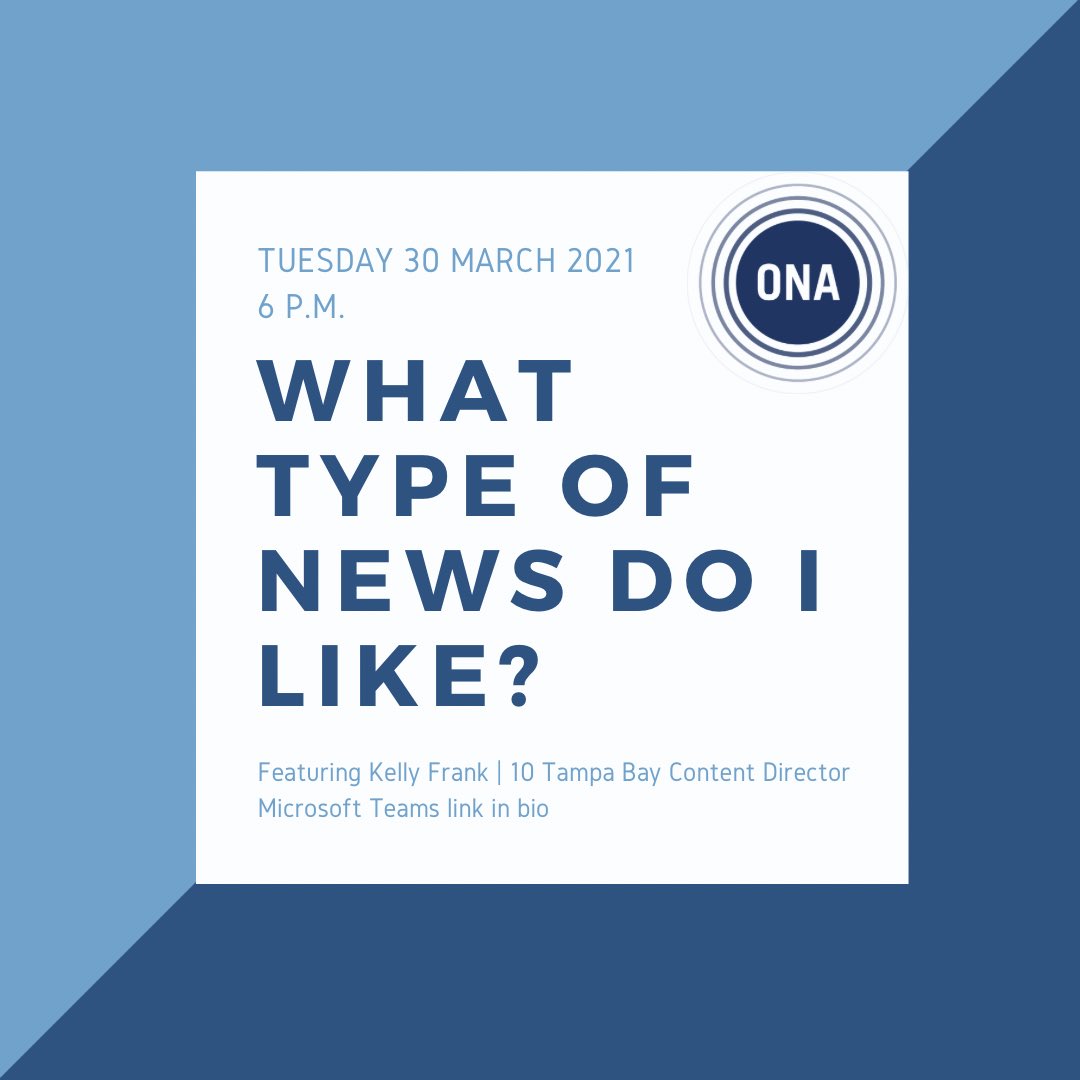 Join us on Tuesday, March 30 at 6 p.m. for our workshop with Kelly Frank from <a href="/10TampaBay/">10 Tampa Bay News</a>! The link can be found in our bio. As always, our meetings are open to all <a href="/USF_ZSAMC/">USF Zimmerman School</a> students. See you there! 📰