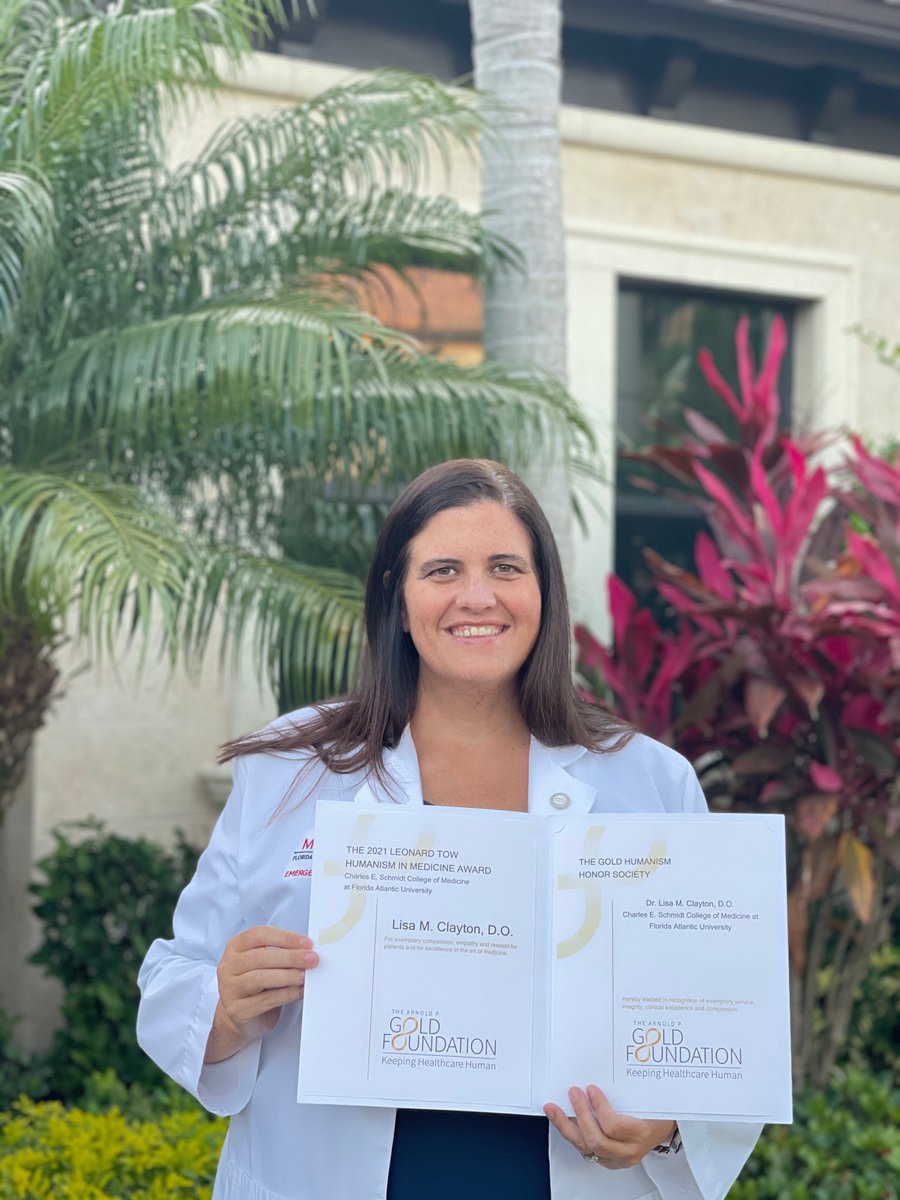 FAUmedEM's tweet photo. Congratulations to our Program Director, Dr. Lisa Clayton, on receiving the Leonard Tow Humanism in Medicine Award and being inducted into the Gold Humanism Honor Society! Our residents are so lucky to be able to learn from such an outstanding physician! https://t.co/25jciLohbP
