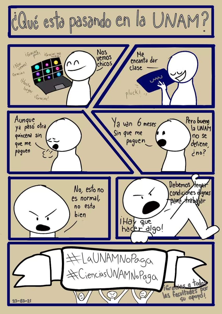 ProfsUnam's tweet photo. Qué está pasando en la @UNAM_MX... explicado con más dibujitos.
#UNAMnopaga 
#CienciasUNAMNoPaga https://t.co/EVz0kE73K8
