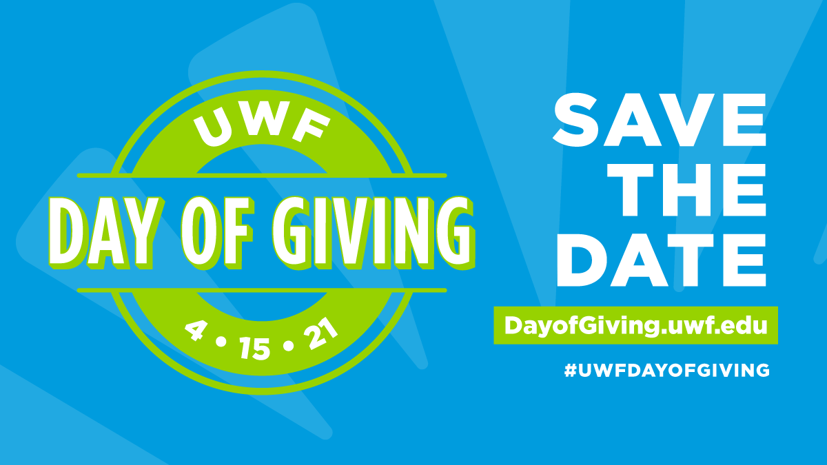 UWF's tweet photo. Save the date! ποΈ
On April 15, #UWF will host their third annual #UWFDayofGiving, a 24-hour global fundraising initiative that brings together alumni, faculty, staff and friends to raise money for current and #FutureArgos.
Learn more at https://t.co/1dzqmAEE0I. https://t.co/A23aGZiqBF