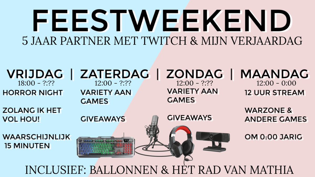 MathiaTV's tweet photo. Aankomend weekend: FEESTWEEKEND! https://t.co/RLnEGlwWwM