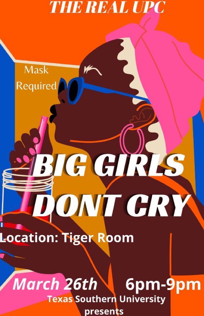 “We are back for our annual women’s event, Big Girls Don’t Cry😢❌! Come join us for a night of laughter, love, and light-hearted conversation💖 You don’t want to miss out!! 

P.S. don’t forget your pajamas &amp; bring a friend☺️”