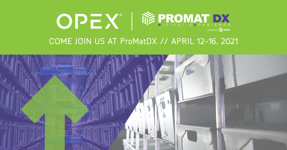 OPEXcorporation's tweet photo. We're looking forward to connecting with you at ProMatDX! Register today and let's set up some time to meet!

https://t.co/j16XJ1EkrB

#ProMatDX #NextGenerationAutomation #SupplyChainSolutions https://t.co/Ckru0EcNxt