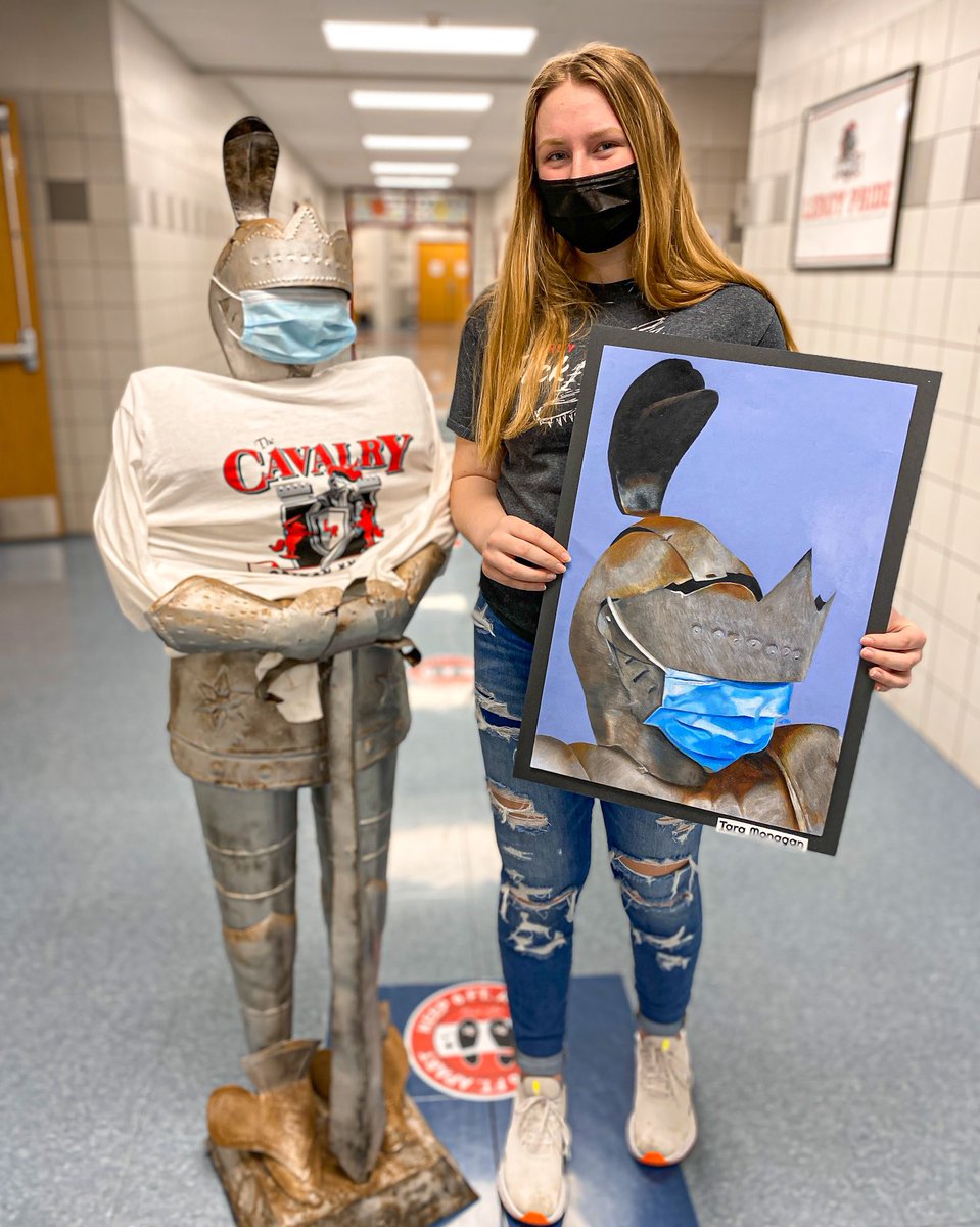 LeRoy_CSD's tweet photo. A sign of the times!
A stunning piece created in Mr. Koukides’ Drawing & Painting 1 class by Tara Monagan!
Knights, please continue to do your part and mask up!
#LRart🔥😷 https://t.co/eDvwW7yEHF