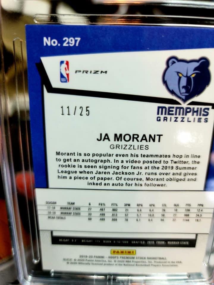PowerAlleyCards's tweet photo. Ja Morant Purple Cracked Ice
Pop 1 HGA GEM MINT 9.5
COLOR MATCH.
$5000.00 OBO, NO TRADES @CardPurchaser https://t.co/Eh24sahj3d