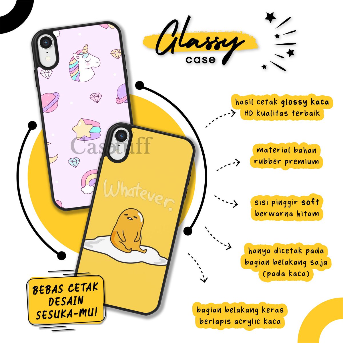 casetuffcustom's tweet photo. ✨Glassy Case✨
Material bahan soft warna hitam, terdapat acrylic kaca pada lapisan case, best-seller!
IDR 75k
❗️ada spesial diskon di Shopee & Tokped loh👀
❗️linknya : https://t.co/6WP3KirCqK
#cetakcasing #jualcasing #customcase #casingcustom #produkcasetuff https://t.co/kW7b2zaU7s