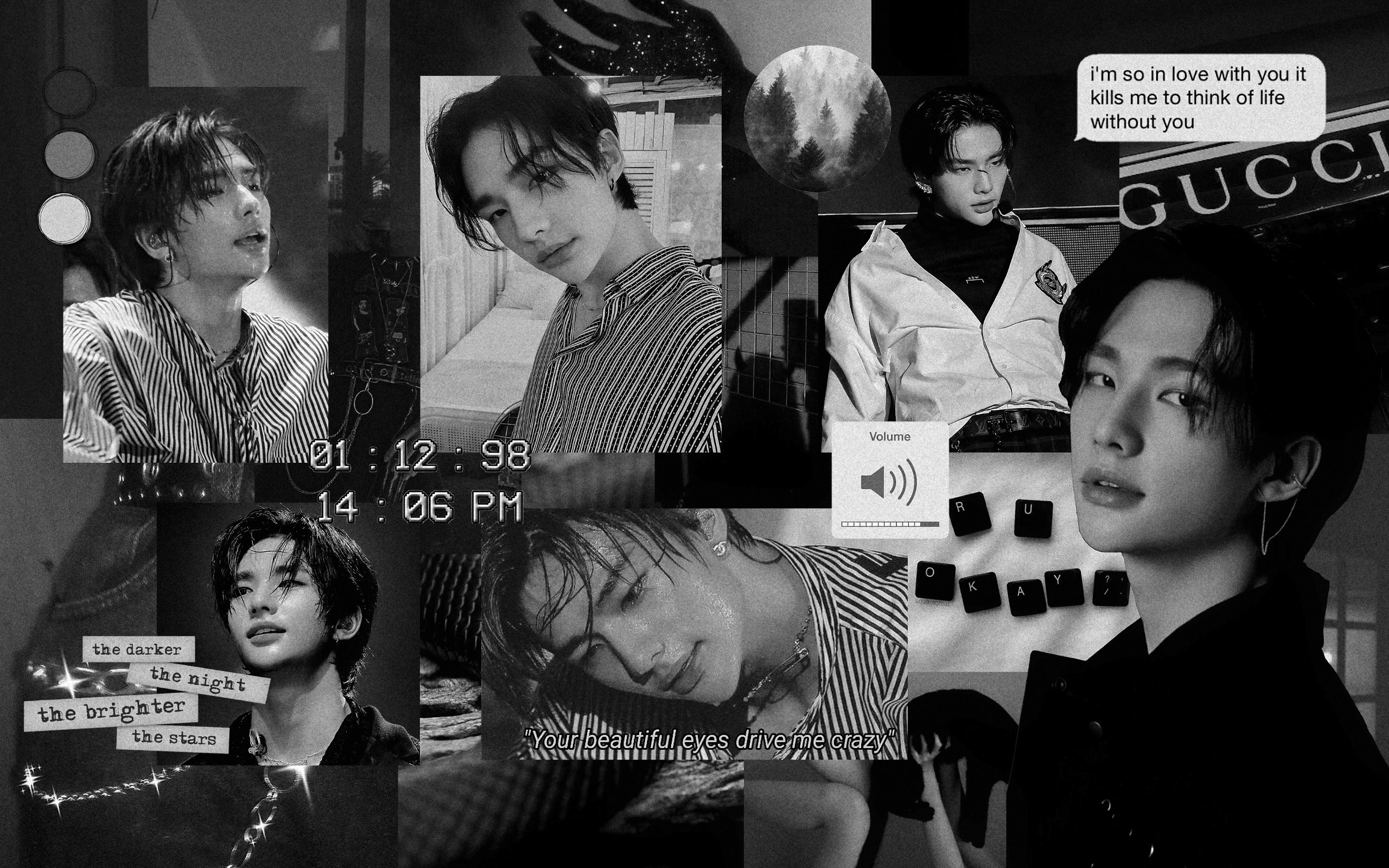 ð'–ð'Ÿð'–ð'  ã‚· On Twitter Bang Chan Stray Kids Amp Rm Bts Black Aesthetic Desktop Wallpaper Https T Co Au3n8w6xsc Twitter