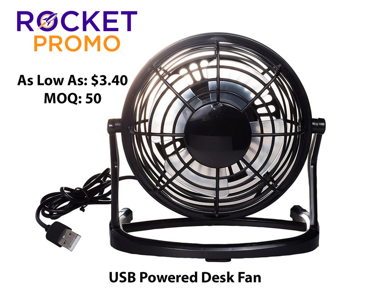 With the weather heating up, fan down the temperatures with USB desktop fans. Tap below to shop this summer essential! #promotionalproducts #back2work #brandedfan rocketpromo.com/product/SP-206…