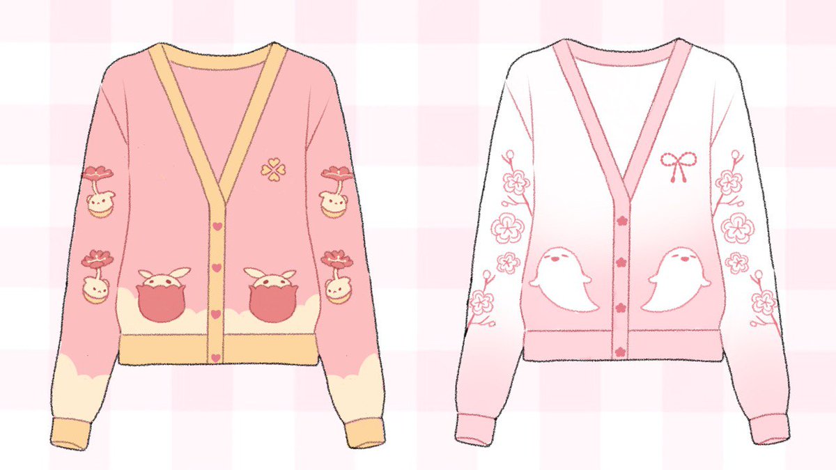 HeyCloudyDay_'s tweet photo. [RT]🍓GENSHIN IMPACT CARDIGANS INTEREST CHECK🍓

🌟First two designs: Klee and Hu Tao

What do you think?  If you like I will consider doing a kickstarter!  Your opinion would help me a lot 🥺 https://t.co/AIFeVTMoKN