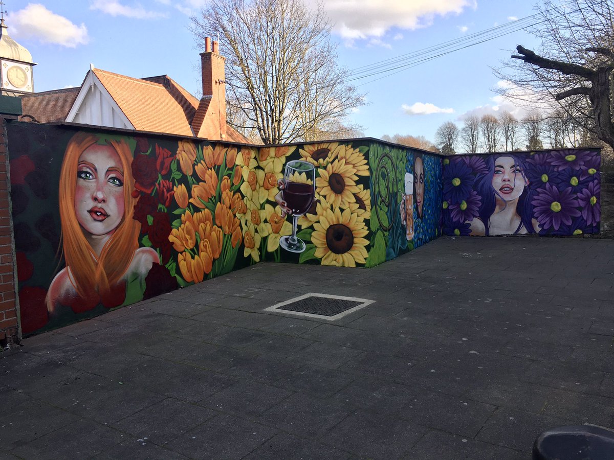 creativeginger1's tweet photo. It’s been awhile since I tweeted last... here is a look at a mural we are currently painting for the Queen Vic in Gosforth https://t.co/z2SF5vx0T3