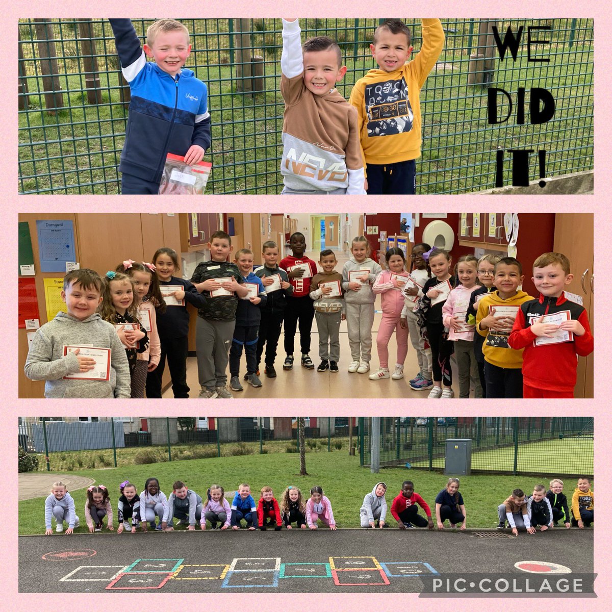 StDavids4's tweet photo. How proud do Primary 2 look after completing their amazing race? 🏃‍♂️🏃🏻‍♀️🌈 https://t.co/QID4SIQl7P