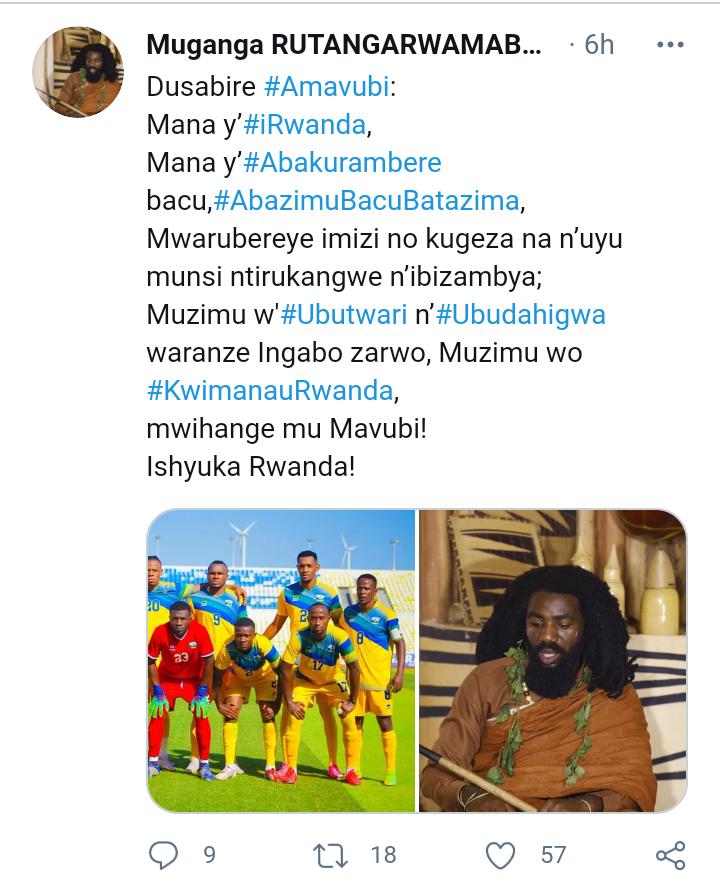 nyiramateke's tweet photo. @AuroreMimosa @Rwanda_Sports @FERWAFA Imana y'#iRwanda ihorana natwe Ishimwe yo n'#AbazimuBacuBatazima Imandwa Nkuru y'u #Rwanda @RTANGARWMABOKO yatwereje #Indagu z#Umuterekero mu Bicumbi nonetse #Umutsindo watashye i Rwanda. Namwe tubashimira uko muzirikana Ikipe y'Igihugu cyacu Hon. Minister, Mwishyuke. https://t.co/AMTuCwcmzm