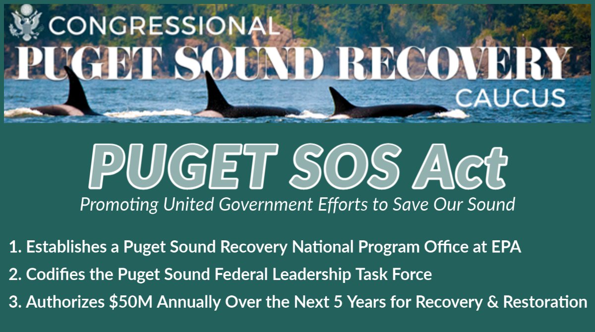 I introduced the PUGET SOS Act with <a href="/RepStricklandWA/">Congresswoman Marilyn Strickland</a> to help ensure the federal government becomes a stronger partner in critical Puget Sound recovery and restoration efforts.

Great to see this bill pass out of Committee today! I'll keep pushing to see it become law.