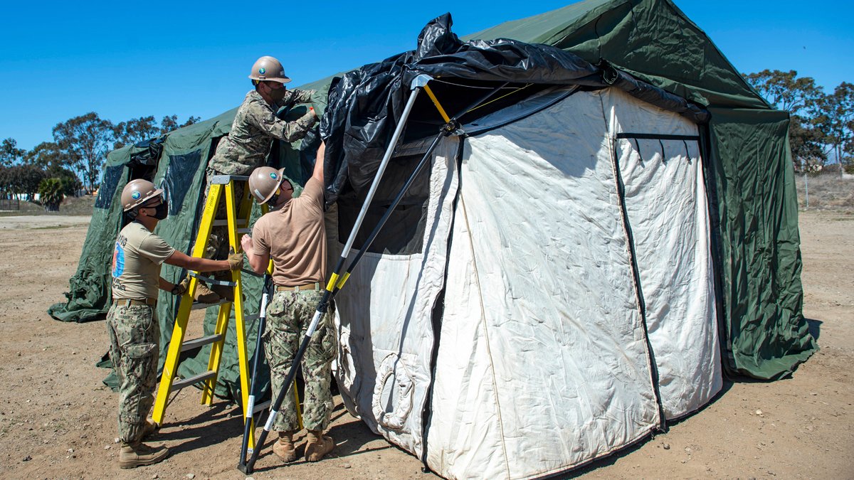 USPacificFleet's tweet photo. #NMCB3 conducts command post exercise, one in a series of training events leading to the Naval Mobile Construction Battalion's final graded field training exercise and deployment certification: https://t.co/m6BrFZGAqB #NavyReadiness #Seabees https://t.co/bKmRZcqMft