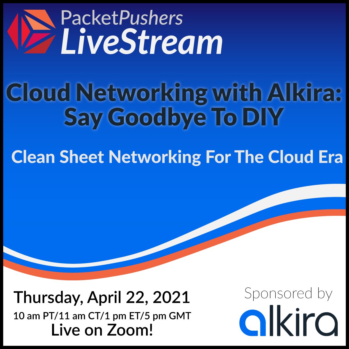 packetpushers's tweet photo. We're tired of virtual events, so we're doing one anyway with @alkiranet on April 22.

BUT WHY?!?

Because we get to talk cloud networking, and we're doing it in more of a livestream format so it sucks less. We hope.

Register. Heckle. Let's nerd out.

https://t.co/YR4h7AjmrS https://t.co/1kTVqRnxYb