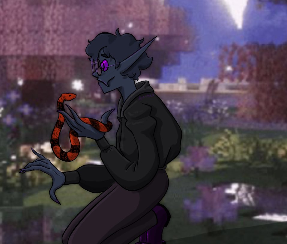 SmpSupernal's tweet photo. Nox, hailing from the dark forests beyond, is a curious yet cautious enderian. After being run out of his humble home, he took it upon himself to dedicate his life to knowledge and wildlife. Played by @toecollector9, art by @Oddpunches #SupernalSMP #OriginsSMP #OriginsMod https://t.co/HfhctTVCcY