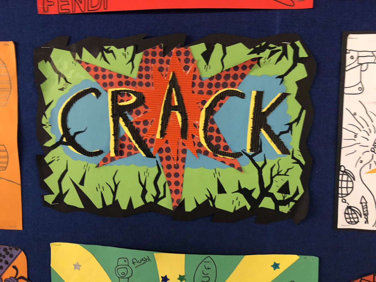 EPA_ARTDESIGN's tweet photo. Year 8 display boards of ‘Impact Words’ - Pop Art styles #year8art #popart https://t.co/kOwYyEQIxv