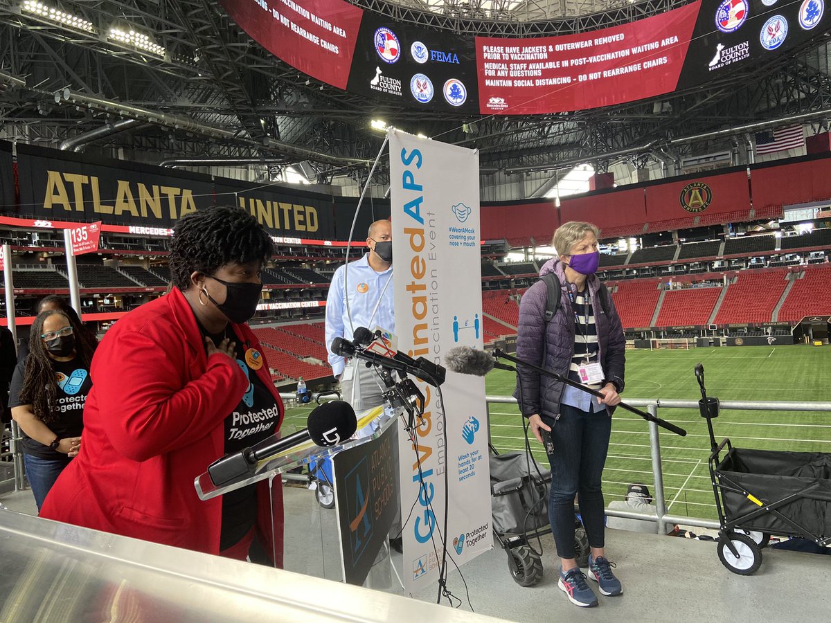 Today we hosted our first #COVID19 mass vaccination event at the <a href="/MBStadium/">Mercedes-Benz Stadium</a>! I am so thankful for our partnership with Fulton County Government and Fulton County Board of Health for making this event possible! I invite our <a href="/apsupdate/">ATL Public Schools</a> family to please take advantage!
