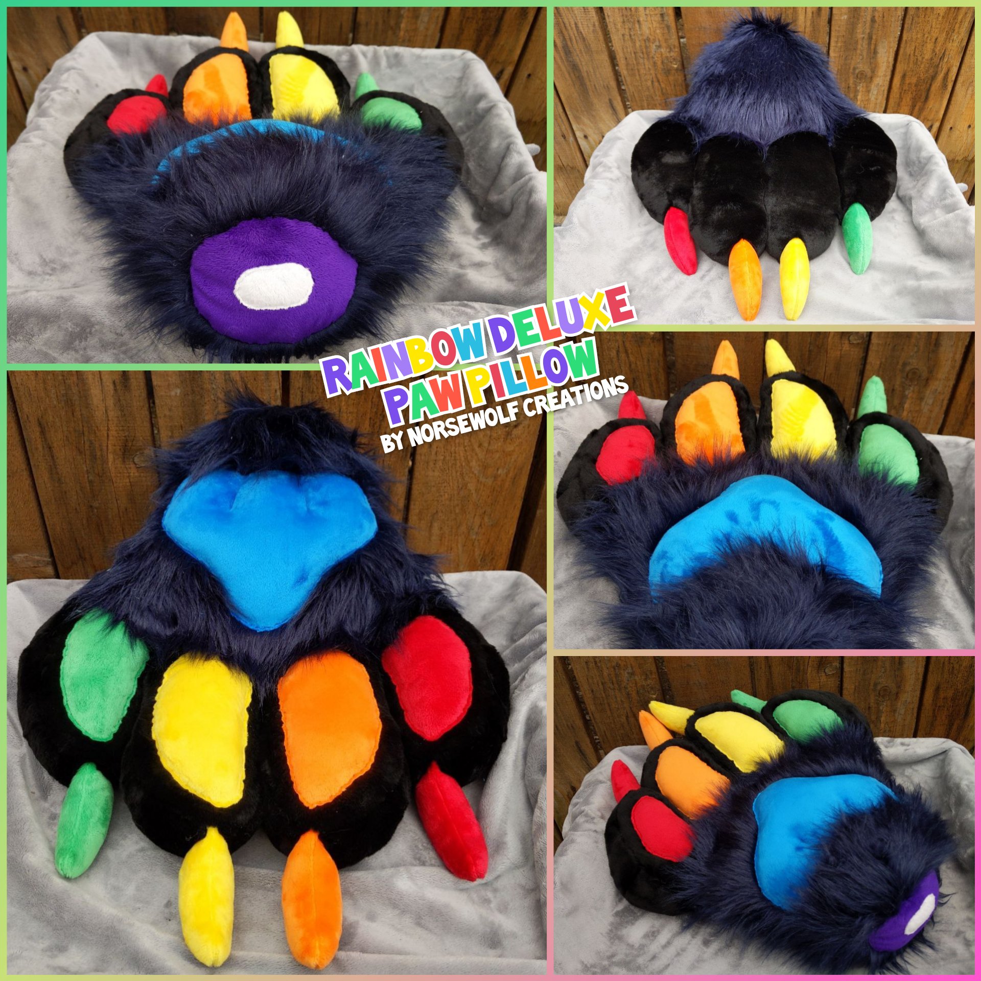 Norsewolf • 北欧狼 on X: I heard you like paws? 🌈 How about a BIG RAINBOW  paw? 🌈 Absolutely stunning deluxe paw pillow completed by our artist  Theron for an  order.