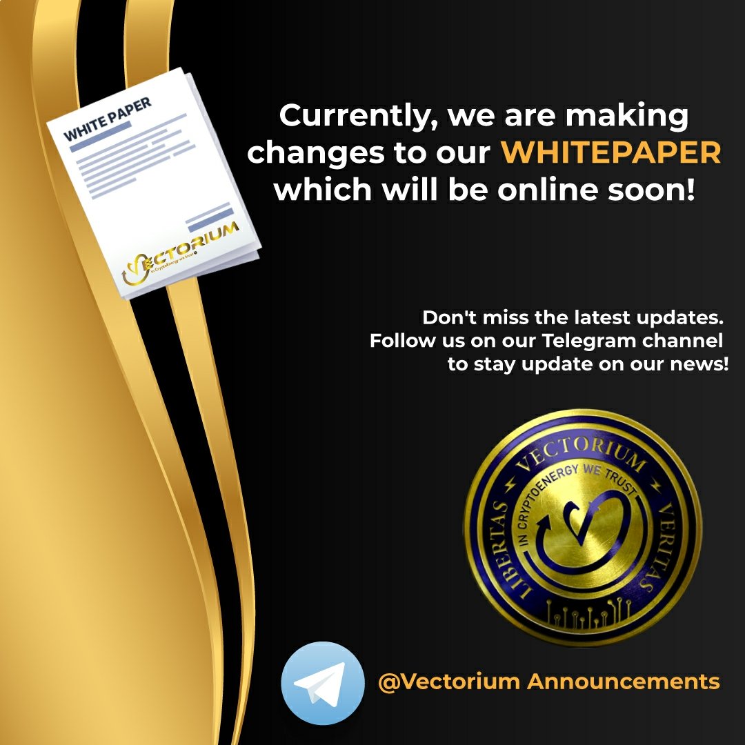 Vectorium_co's tweet photo. โ๏ธ We're updating our whitepaper!
๐ Currently, we are making changes to our #whitepaper, which will be online soon!
Don't miss the latest updates. Follow us on our Telegram channel to stay update on our news!
โณ Soon there will be great news for the #Vectorium project! https://t.co/XsPDhhTiQ2