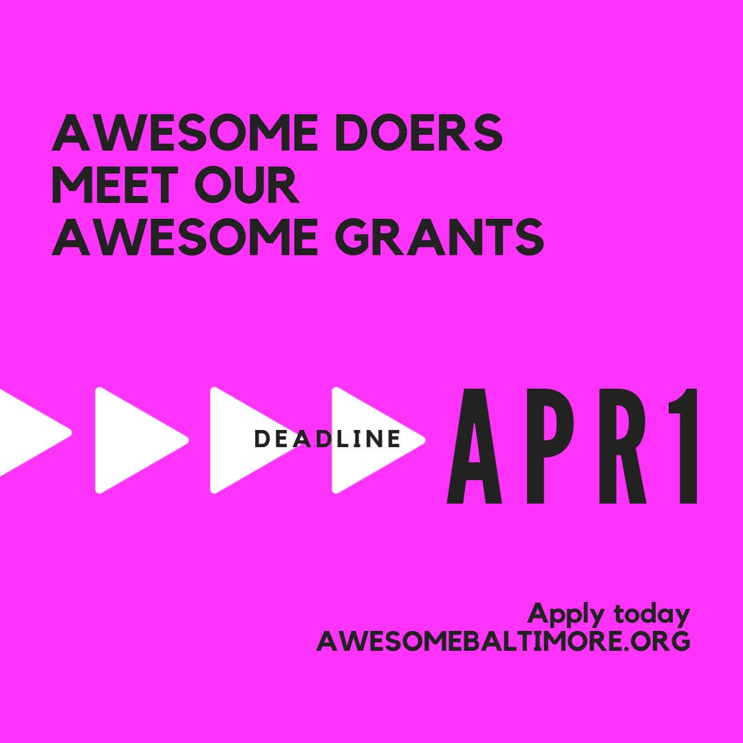 awesomebmo's tweet photo. Next deadline is April 1! https://t.co/Po41cVerWQ #awesomebmore #mybmore #baltimoregrants #nostringsattached https://t.co/56mLK65lfq