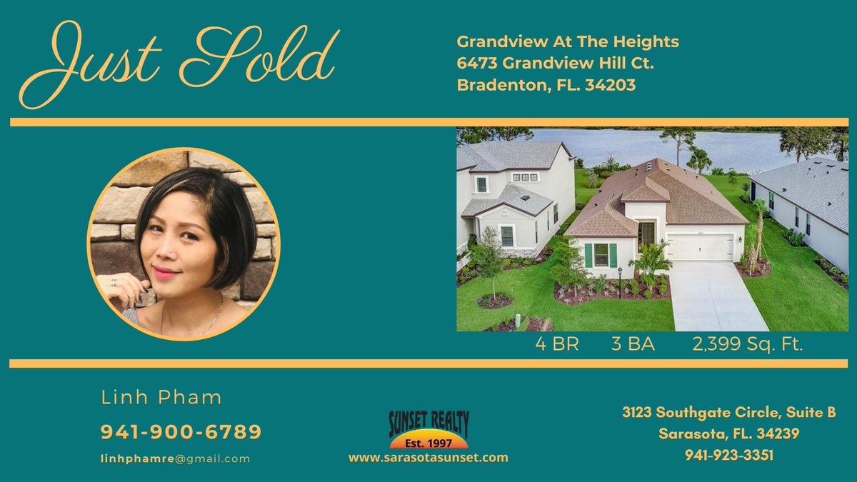 SunsetSarasota's tweet photo. 🌴It's A Great Day At Sunset Realty🌴
#realestate #rockstaragent #sarasotasunsetrealty #realtor #realestateagent #realtorlife #homesweethome #justsold https://t.co/ossENbOf7X