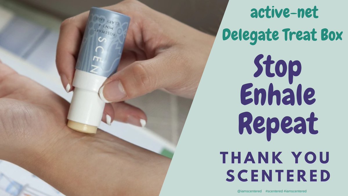 _activenet's tweet photo. We are so proud to have included the scentered focus aromatherapy balm in our delegate treat box by @iamscentered . Discount voucher in every treat box! 
#activenet2021 #scentered #iamscentered https://t.co/yIEQ3r6vpt