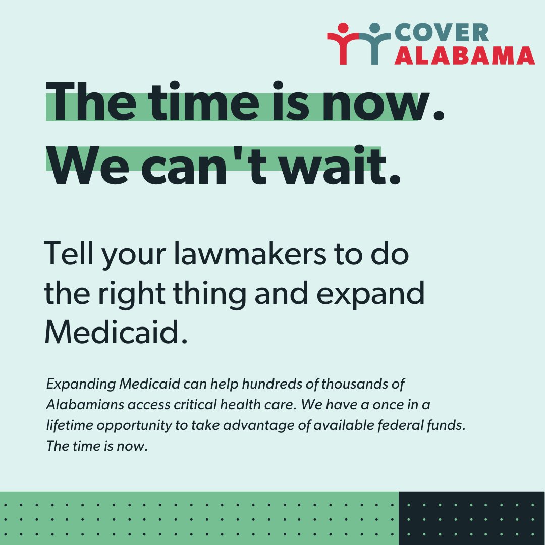 AlabamaArise's tweet photo. The time is now! We can't wait to expand Medicaid. Sign the letter to Alabama's lawmakers here https://t.co/48eY1P6hUC @CoverAlabama #MedicaidExpansion https://t.co/AtzU2qMJ6M