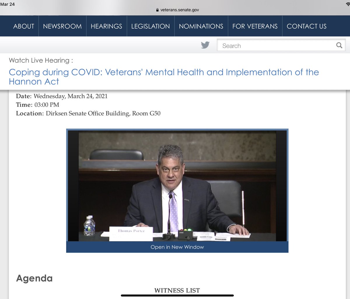 JeremyButler01's tweet photo. Happening now! @TomPorterDC testifying before @SenateVA @SVACDems regarding veteran mental health care. #AllStarAdvocacy https://t.co/CMcosjLuwK