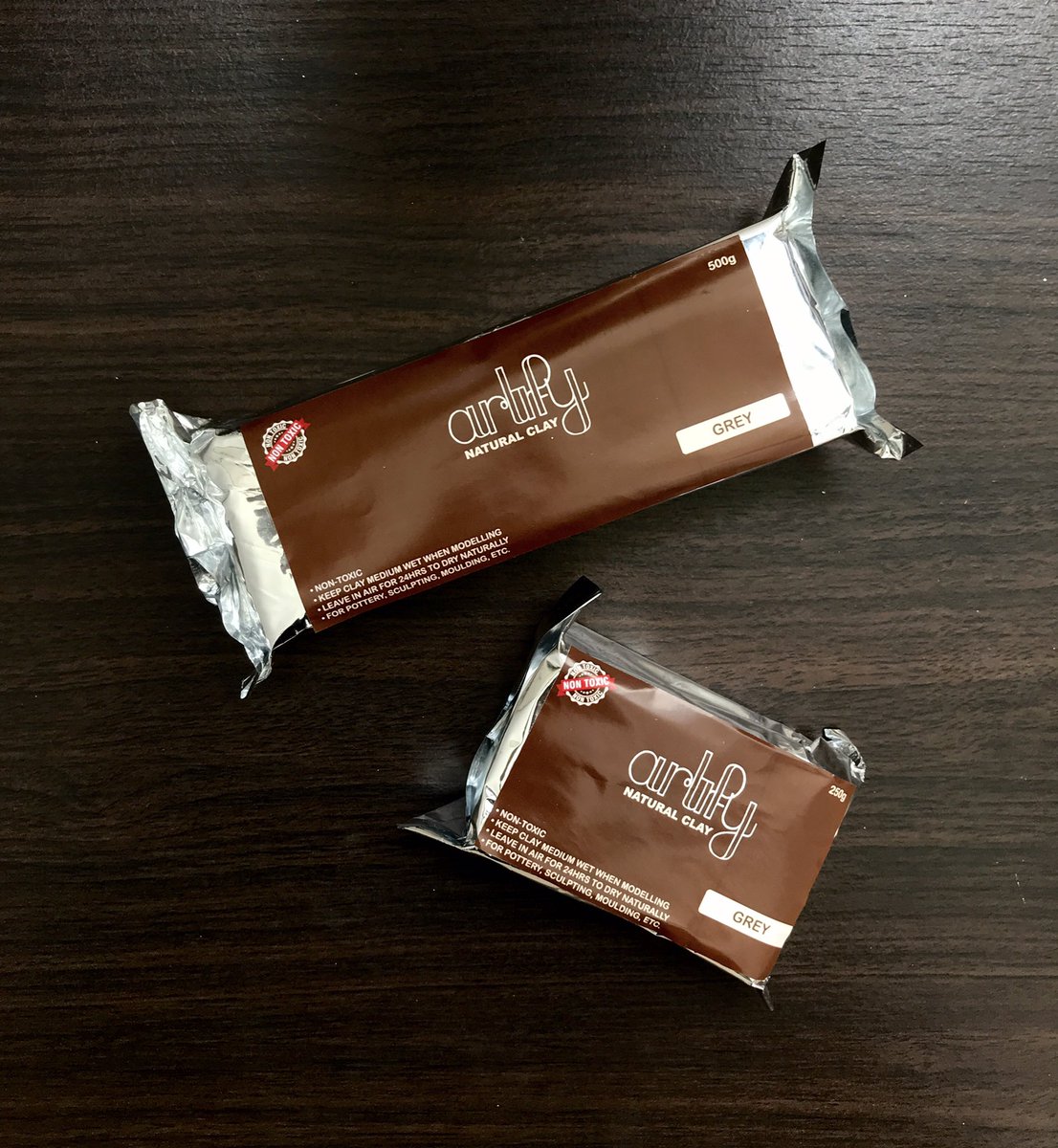 Artify’s air-dry clay comes premoistened and ready to use. It’s soft and pliable, is easy to pinch and model, and responds well to water during scoring or as it begins to dry. 

• 500g - 75/- 
• 250g - 35/-