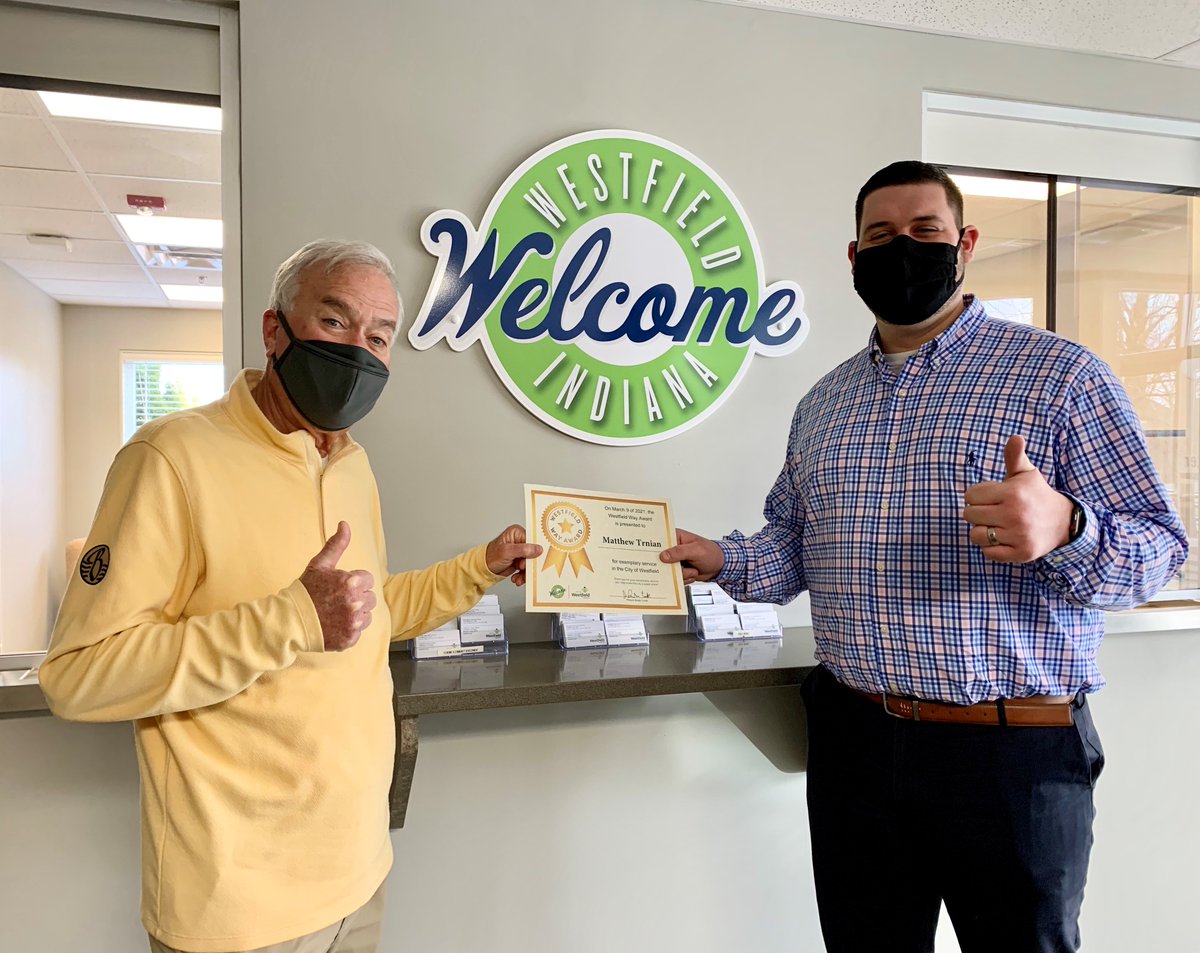 CityofWestfield's tweet photo. Join us in congratulating March #WestfieldWay Award winner Matt Trnian!! As a staff member @GrandParkSports, he was nominated for his efforts over the past year to keep athletes, community members and visitors safe while on campus. 👏 https://t.co/pLz0Jab9b2