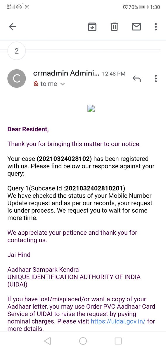 Raaz__Singh's tweet photo. @Aadhaar_Care Please take a look of this matter, I have suffered a lot. I had applied for mobile number update on 3rd of march but my application is still pending. Your's customer care number is not working. Please HELP me to resolve this problem, it's urgent https://t.co/7zwQlp5ZvU