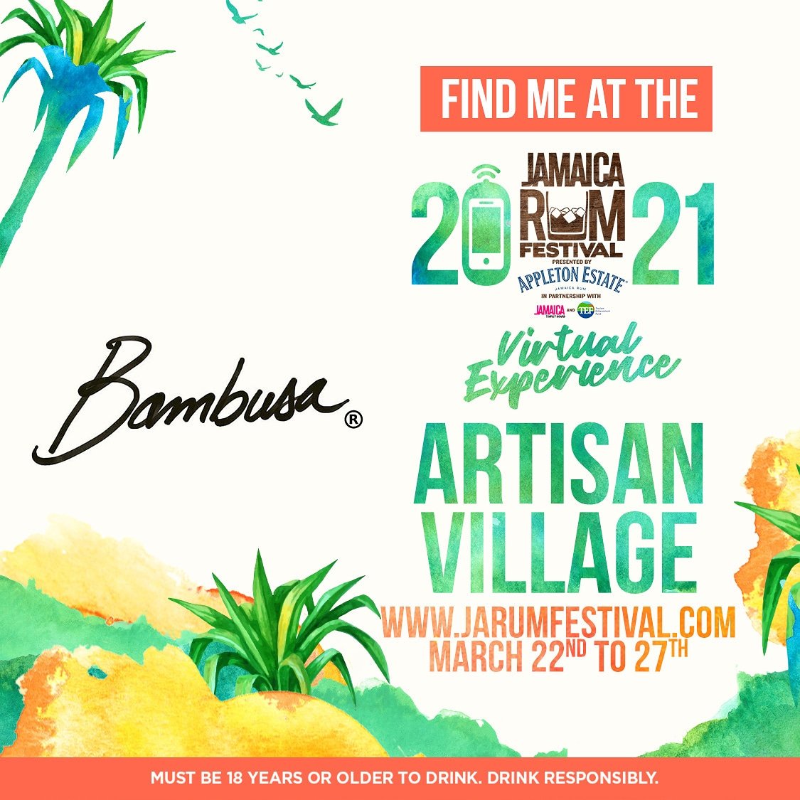 BambusaJamaica's tweet photo. You can find us here too...Cheers 🍻
#Bambusa #JRFVirtualExperience #JamaicaRumFestival2021
#DrinkResponsibly https://t.co/wOpR4JUArQ