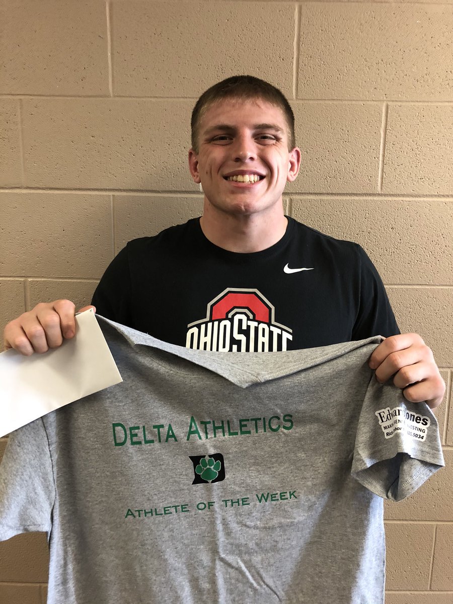 DeltaAthletics's tweet photo. Congratulations to wrestler, Austin Kohlhofer, on earning the Rich Shehorn/Edward Jones Athlete of the Week honor (March 8-14)! He had dominant performance at State going 4-0 with 3 pins and an 11-4 decision in route to the 220 lb title! Austin finished with a record of 52-0! https://t.co/5RxFdKf9XH