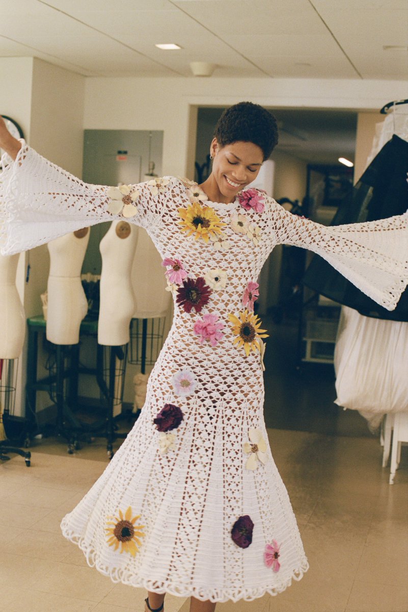 oscar de la renta crochet dress