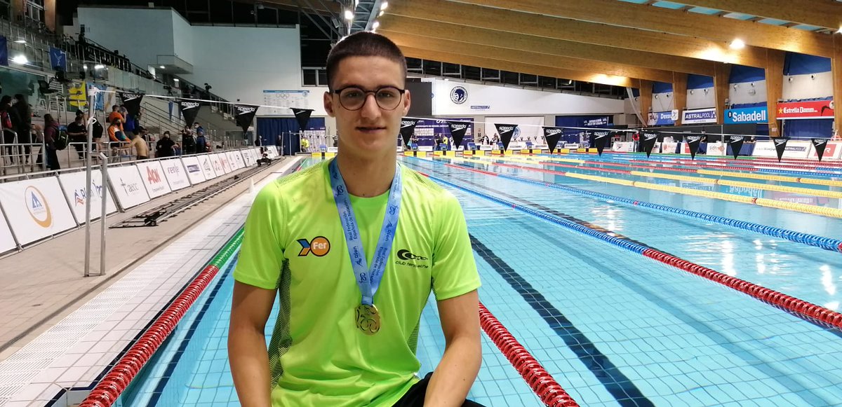 ProyectoFER's tweet photo. #Natación Campeonato de España Open de primavera en Sabadell. Medalla de oro🥇 para Pedro Sánchez Castillo en los 100m espalda del torneo junior. #EsPotFER https://t.co/ZgTkTllgyc
