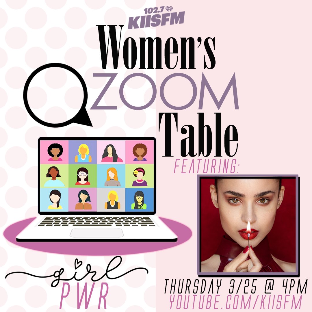 Join us for our KIIS FM Women's Zoom Table celebrating #WomensHistoryMonth with special guest <a href="/SofiaCarson/">Sofia Carson</a> 🔥 3/25 at 4pm on our YouTube Channel! Her new song #FoolsGold comes out tomorrow night! More details at kiisfm.com/chat