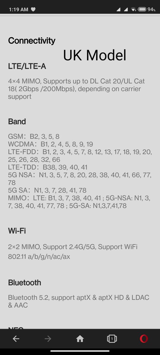 gauravh1's tweet photo. The #OP9Pro in the UK offers more 5G bands for NSA &amp; SA as well as it has higher 4G DL speed as RF capabilities. The Indian OP9 Pro model offers just two 5G bands &amp; Cat 18 DL 1.4Gbps while the UK model offers Cat 20 DL 2Gbps for the 4G . #CostCutting https://t.co/gqJnyuHOka