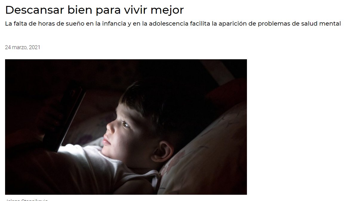 Las horas de sueño reparador son fundamentales para la salud física y psicológica de nuestros hijos e hijas. Y la mejor terapia para aliviar tensiones, ansiedades y preocupaciones. Eso sí, con el móvil debajo de la almohada no se descansa igual...
#familias #SaludMental