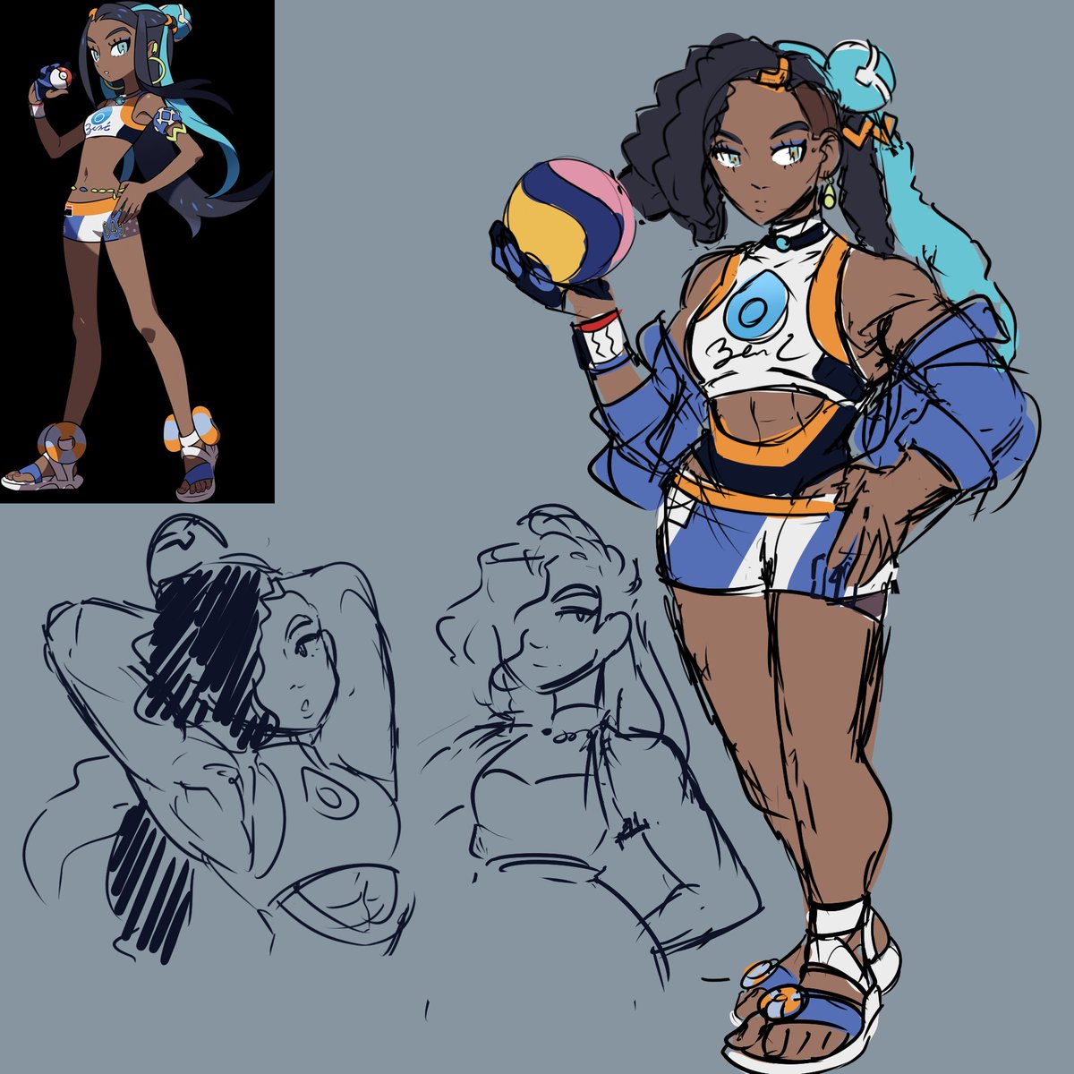 jsketch12's tweet photo. Gym Leader Nessa redesign! this one was another I did just 'cause I wanted to; I played around with her body type and her hair shape, and added a sportier vibe.

#GymLeaderRedesign https://t.co/53Pf6GIuqf