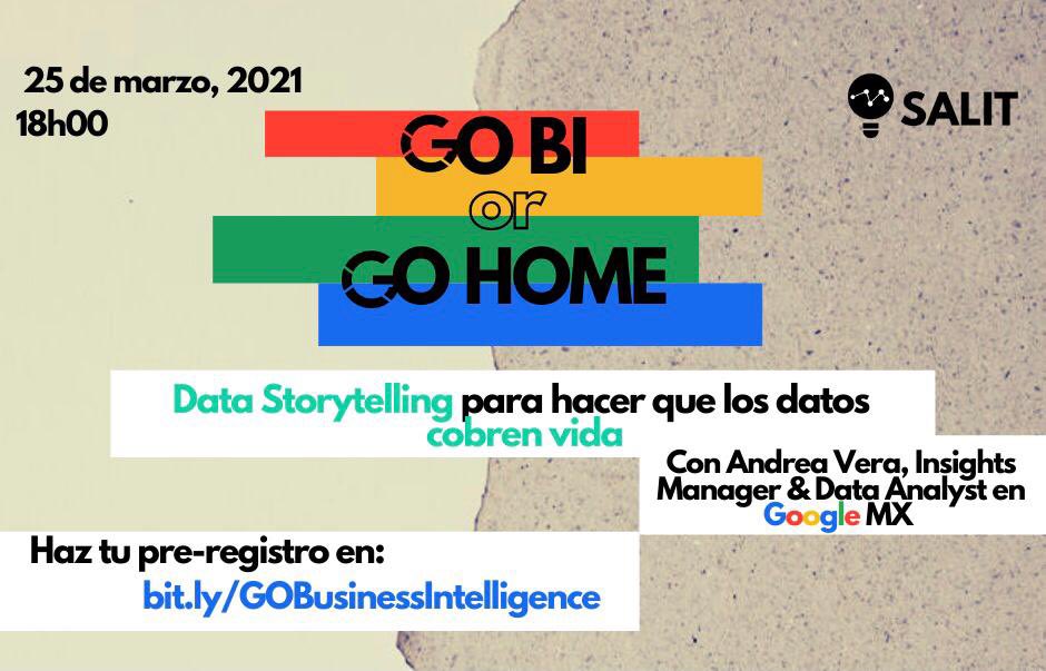 🔈JUEVES a las 6PM🙌
Te invitamos a que te registres!! Para poder obtener un lugar en la conferencia de “Data Story Telling para hacer que los datos cobren vida” con Andrea Vera🤩🤩
#BusinessIntelligence #Datastorytelling