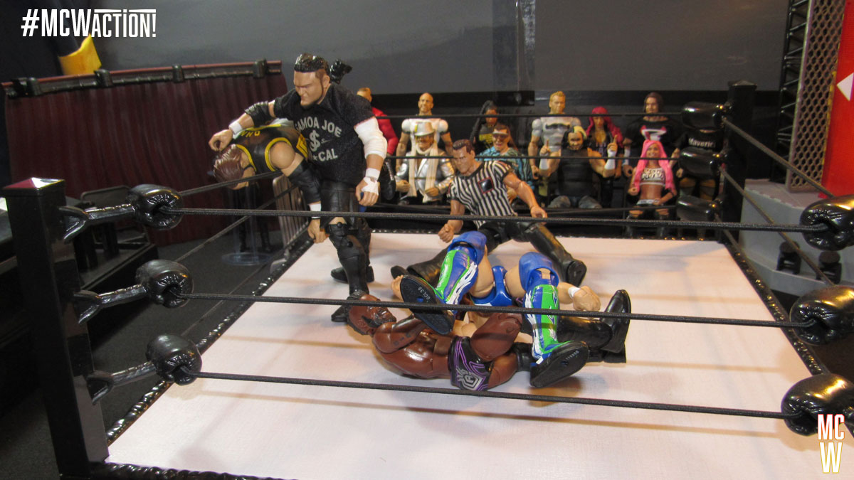 MasterClassPW's tweet photo. Before #BryanDanielson can celebrate too much, he's attacked from behind by #CedricAlexander and #SamoaJoe!

#MCWAction #WWEEliteSquad #AEWUnrivaled #FigureFeds #FigurePhotography https://t.co/K6JQvVuZVB