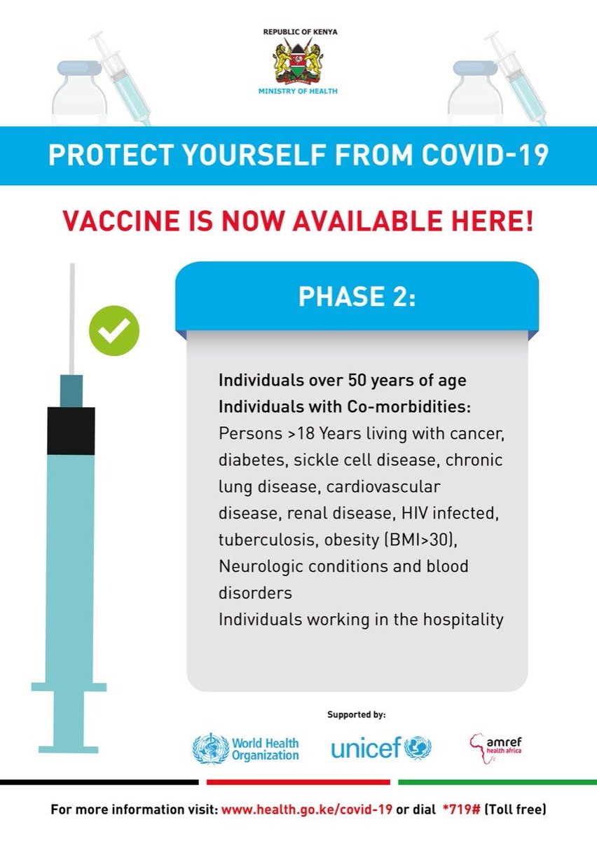 Know Your Turn! Get the #COVID19Vaccine and #StaySafe #covid19kenya