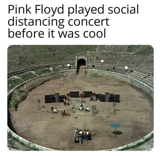 steve_sps's tweet photo. Always so ahead of their time...🔮🎸

#PinkFloyd 
#SocialDistanacing https://t.co/BnlPmbKHao