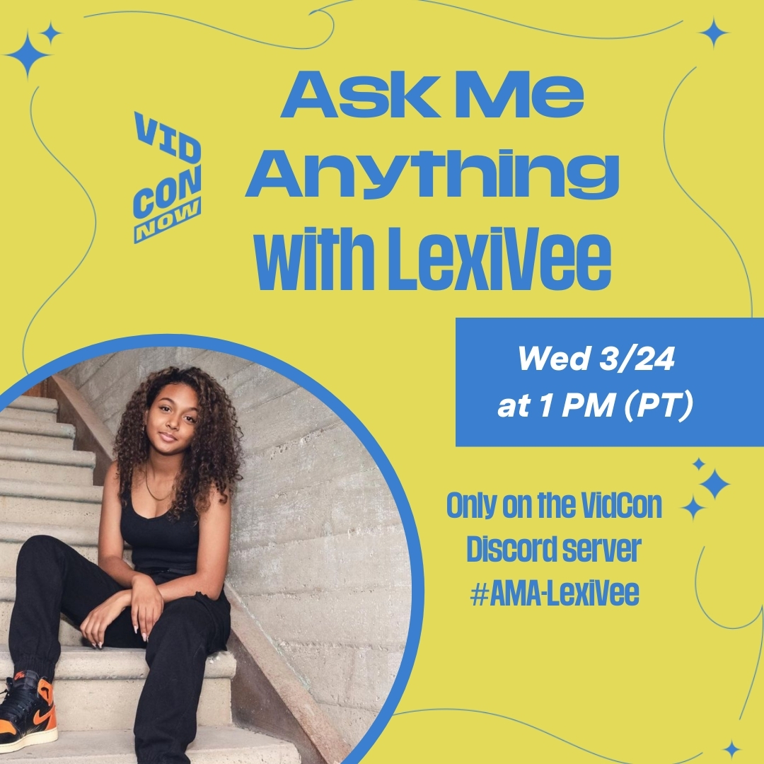 LexiVee03's tweet photo. I'll be answering your questions live on VidCon's Discord today at 3pm CST https://t.co/HJuPqG7hrM