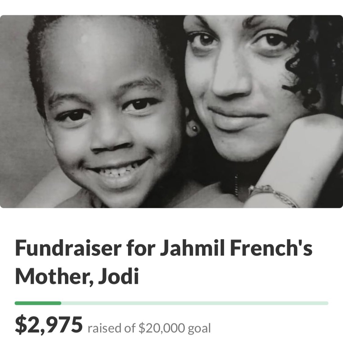 Frundraiser for Jahmil French’s mom, Jodi. Follow the link if you would like to contribute. Any amount is appreciated. gofund.me/939fd5d9