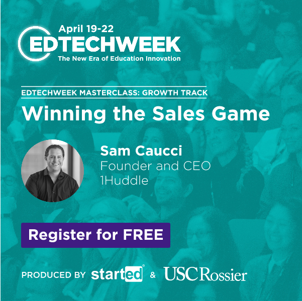 edtechweek's tweet image. Win more than just a chicken dinner. Find out how to win at sales with this #EDTECHWEEK2021 #growthtrack #Masterclass hosted by @1huddle founder and CEO @samcaucci
Register now for FREE!  buff.ly/2T4aYXR