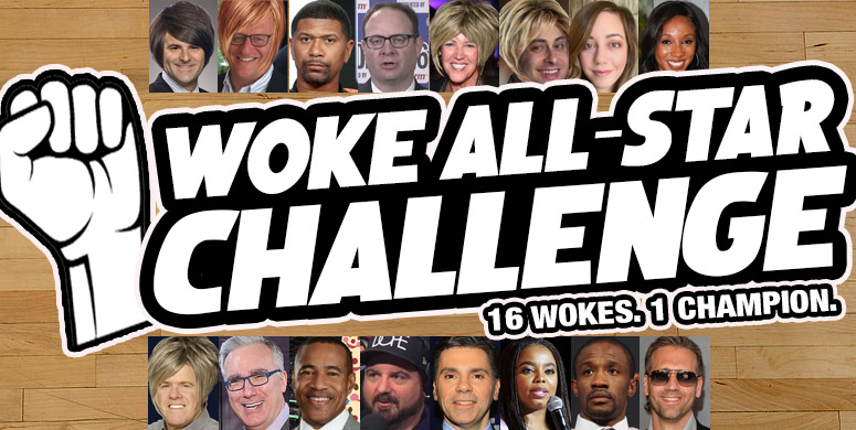 Outkick's tweet photo. Welcome to the Woke All-Star Challenge. 16 wokes will battle it out for a spot in the Identity Politics Final Four to determine a 2021 champion of woke: https://t.co/bQYPsYpdgm